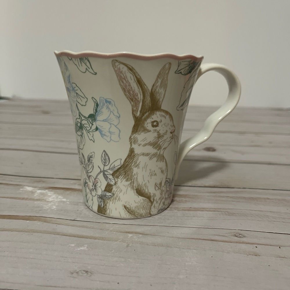 Port Townsand Blossom Bunny  Rabbit Pastel Florals Porcelain Single Coffee Mug